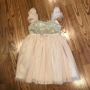 Pale gold sparkly dress size 5